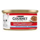 Gourmet Rosso Cat Adult Tocchetti Mignon in Salsa con Salmone e Trota 195 gr