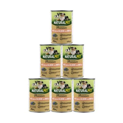 Naturalpet Premium Dog Adult Pat&eacute; ricco in Salmone con mirtilli 400 gr