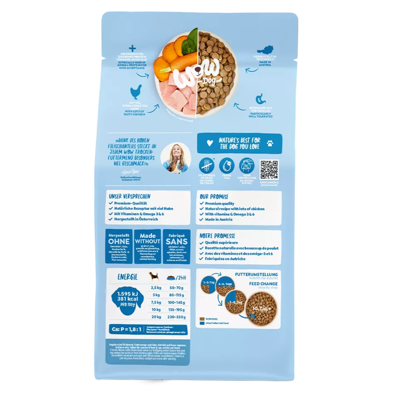 Wow Dog Adult Mini Pollo con spinaci e mirtilli rossi 1kg