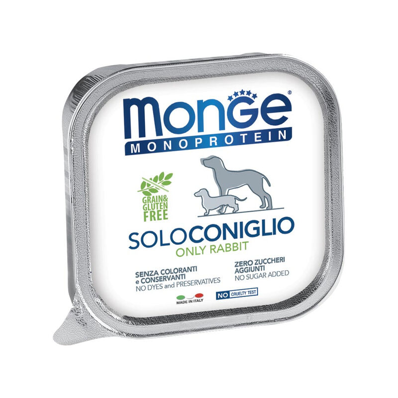 Monge Monoprotein per cani adulti Paté Solo Coniglio 150 gr