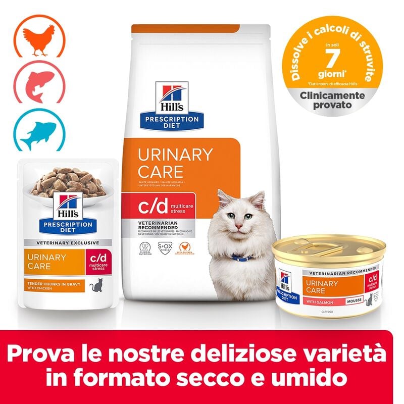 Hill's Prescription Diet c/d Multicare Stress Mousse per gatti adulti con Salmone 85 gr