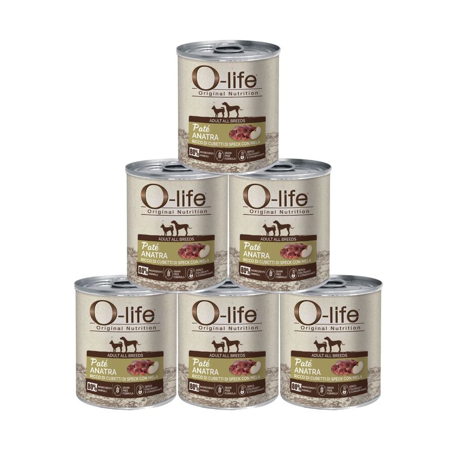 O-life Adult All Breeds Pat&eacute; Anatra e Speck con Mela 400g