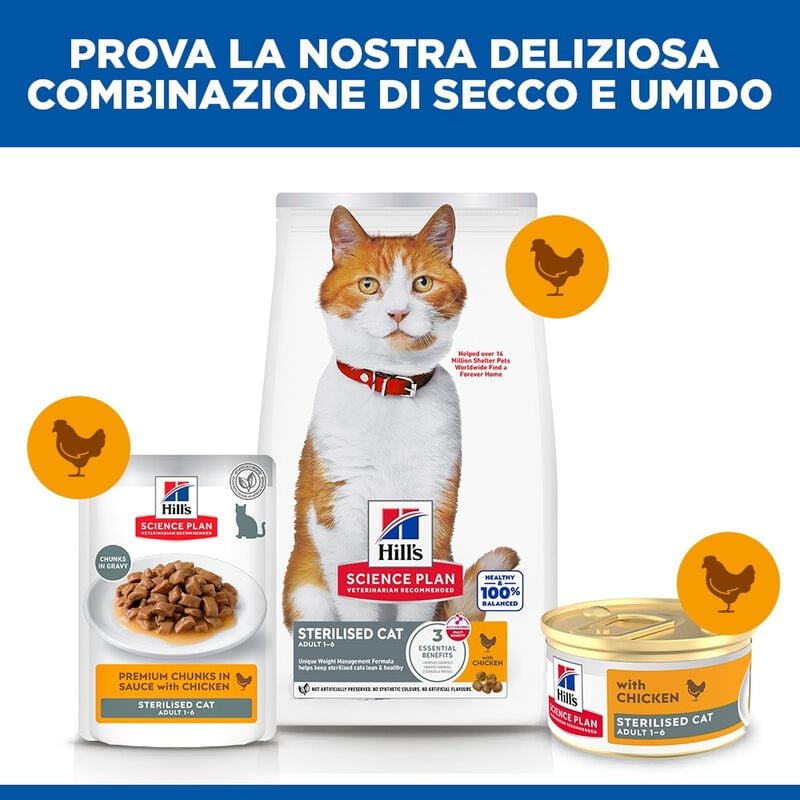 Hill's Science Plan Sterilised Adult Mousse per gatti adulti sterilizzati con Pollo 85 gr