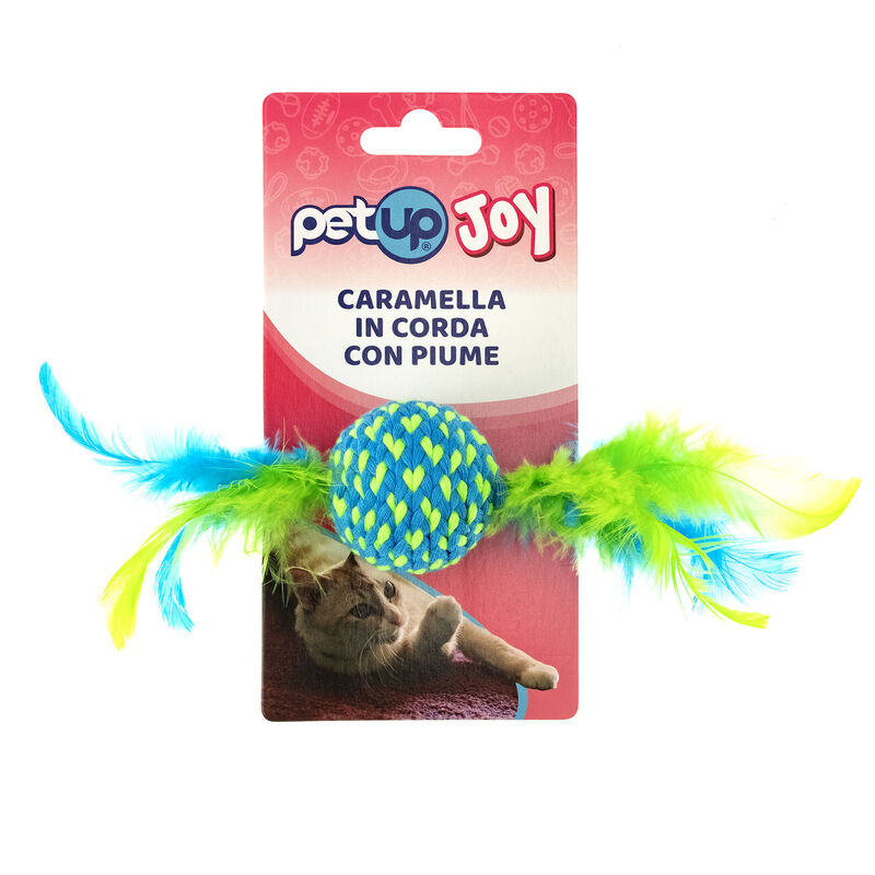 Petup Joy Caramella In Corda Con Piume 4 cm
