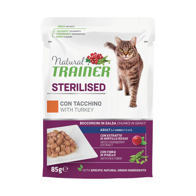 Natural Trainer Cat Adult Sterilised Tacchino 85 gr.