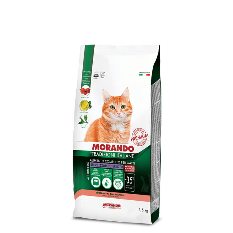 Morando Tradizioni Italiane Cat Adult Steril con Salmone 1,5kg