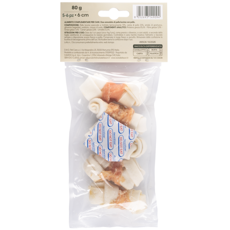 Crancito's Dog Snack Osso annodato di pelle bovina con Pollo 80gr 6pz
