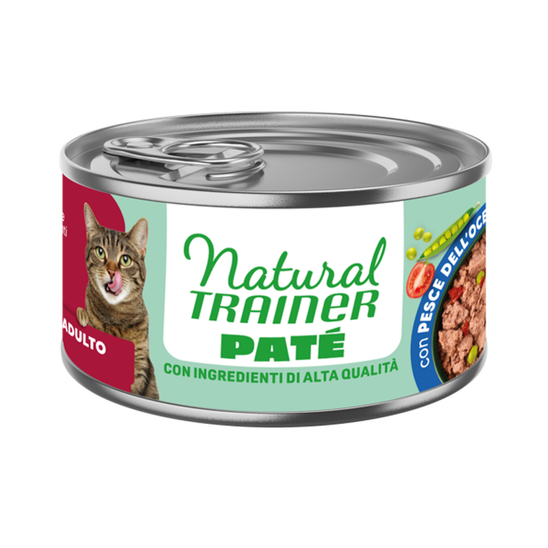 Natural Trainer Pat&eacute; con Pesce dell'Oceano per Gatti Adulti 85gr