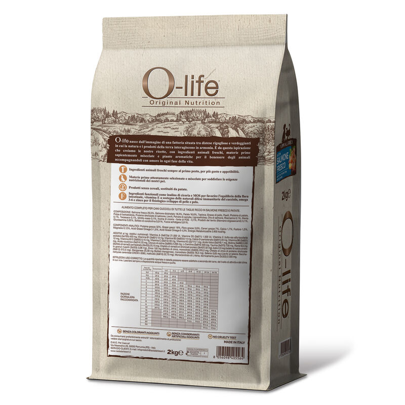 O-life Dog Puppy All Breeds con Salmone Fresco 2 kg