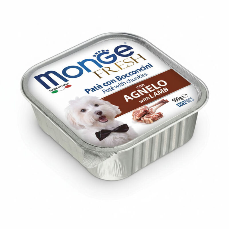 Monge Fresh per cani adulti Paté con Bocconcini di Agnello 100 gr