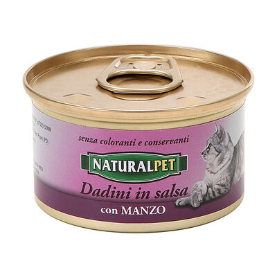 Naturalpet Cat Adult Dadini con Manzo 85 gr