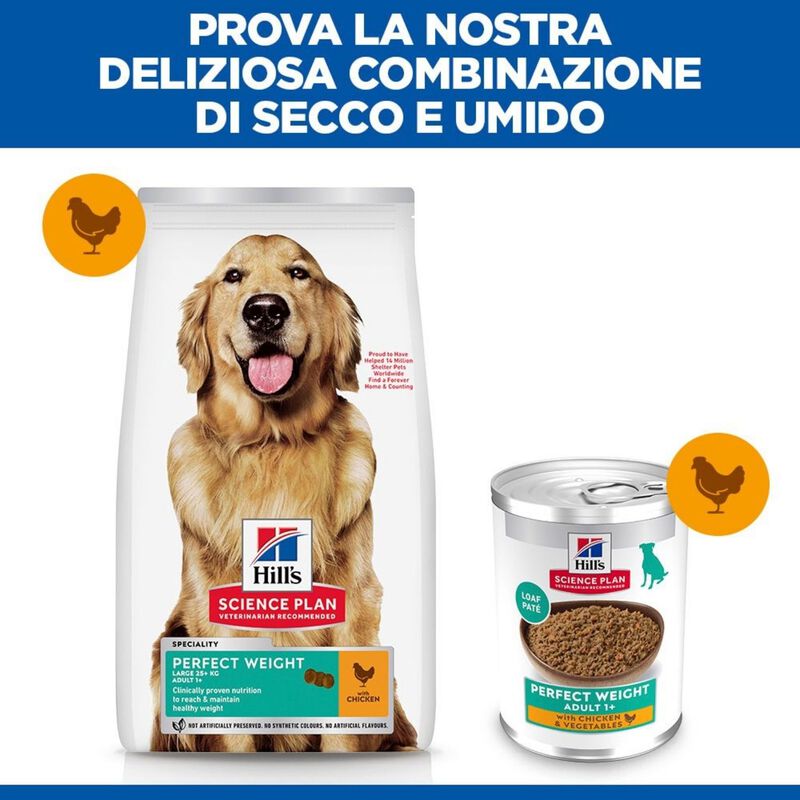 Hill's Science Plan Dog Perfect Weight Large Breed Adult con Pollo 12 kg