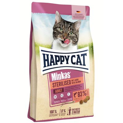 Happy Cat Minkas Sterilised Crocchette per gatti sterilizzati Salmone 4 kg