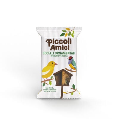 Piccoli Amici Uccelli Ornamentali Biscotto verdura con carote, spinaci, miele e semi 35gr