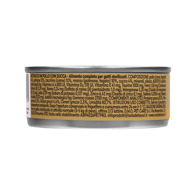 Naturalpet Premium Cat Adult Sterilized Paté ricco in Maiale con mela 85gr