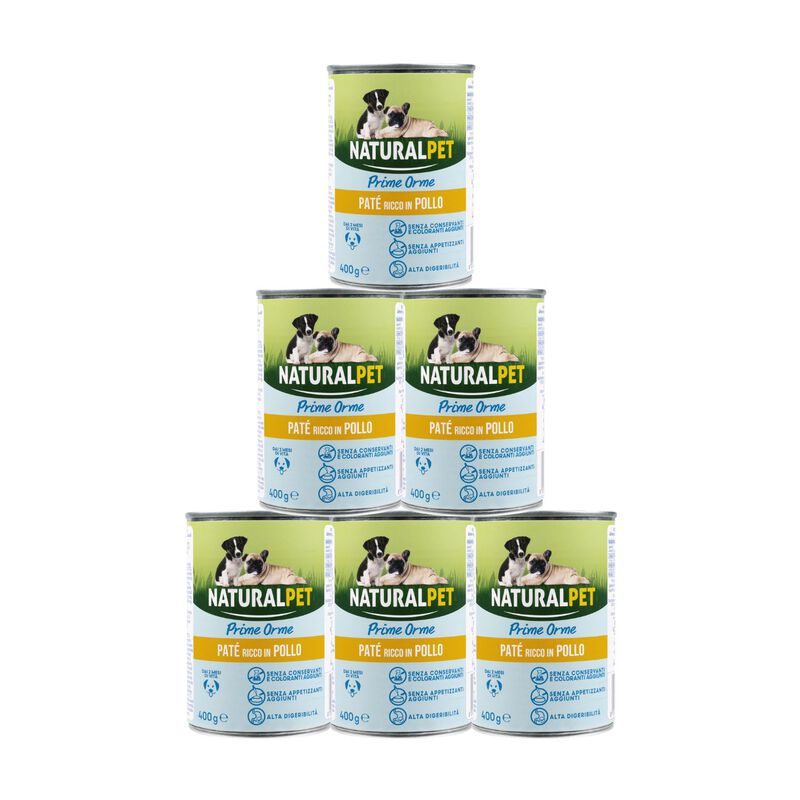 Naturalpet Prime Orme Puppy Pat&eacute; ricco in Pollo 400gr