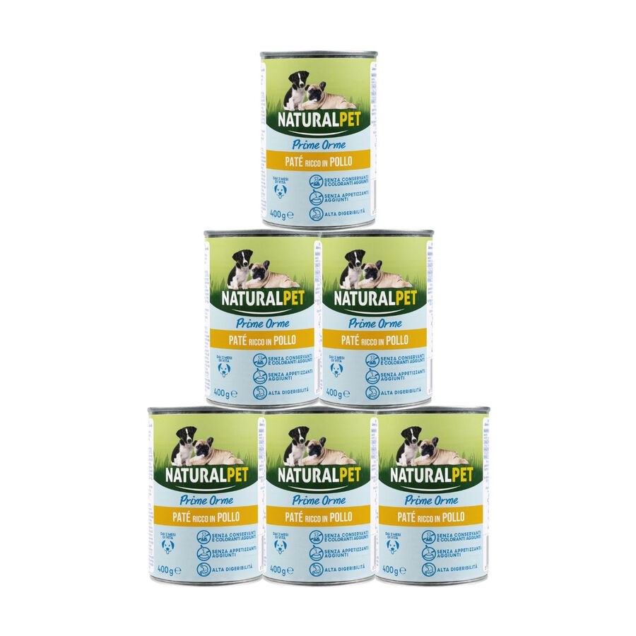 Naturalpet Prime Orme Puppy Pat&eacute; ricco in Pollo 400gr