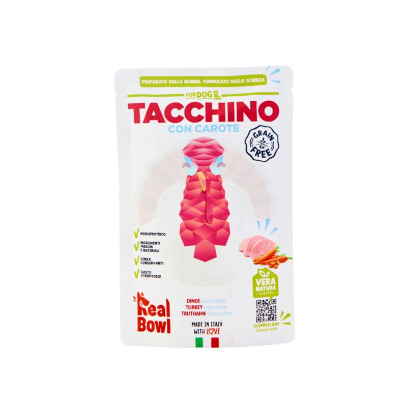 Real Bowl Alimento umido per cani adulti di taglia piccola Tacchino 150 gr