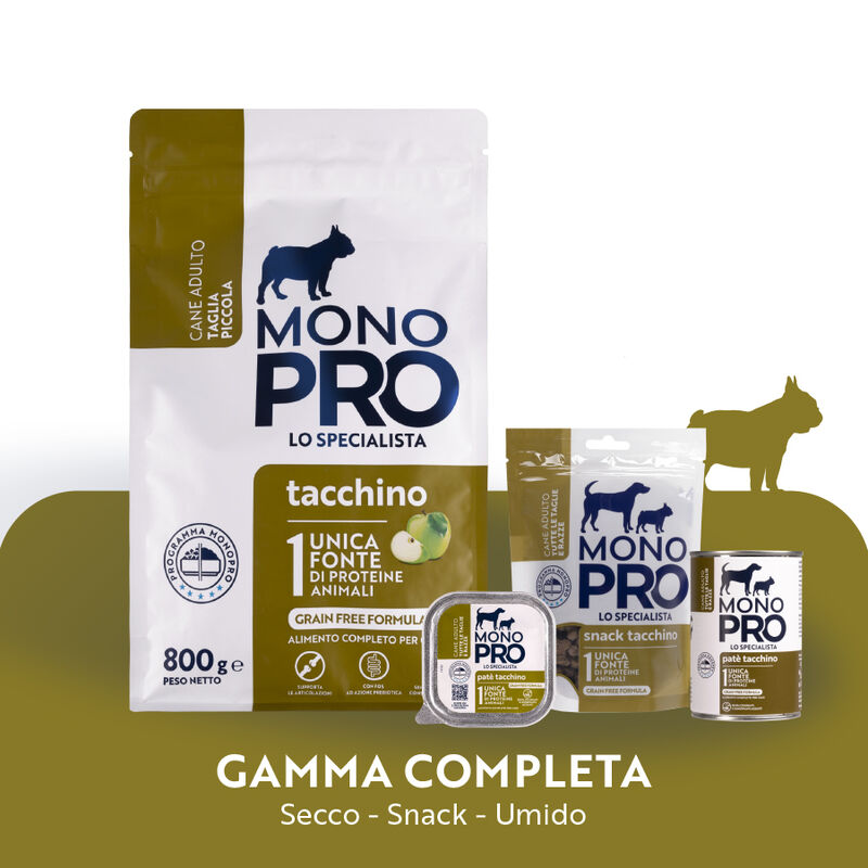 Monopro Dog Adult Mini Grain Free Tacchino 800 gr 
