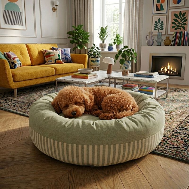 L'Isola dei Tesori Cuccia Ciambella righe verdi diam. 60 cm