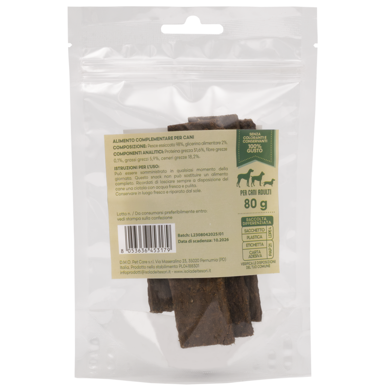 Crancito's Dog Adult Snack Strisce di Pesce 80gr