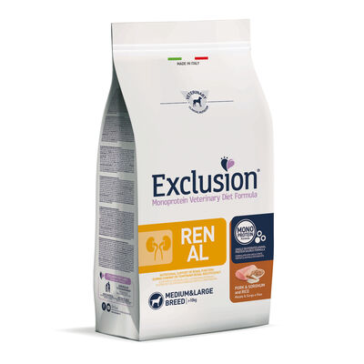 Exclusion Monoprotein Veterinary Diet Dog Medium Large Renal Pork 12 Kg