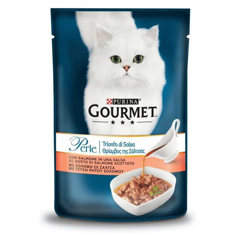 Gourmet Perle Cat Adult Trionfo di Salsa con Salmone 85 gr