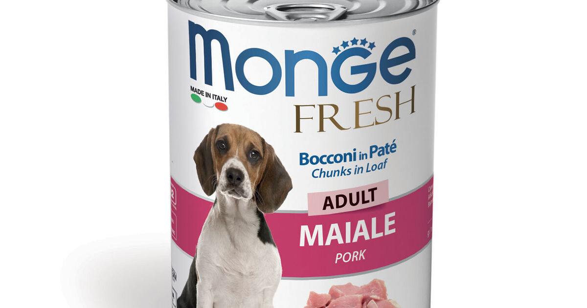 Monge Fresh Patè Di Maiale Per Cani Adulti – 24 Scatolette Da 400 G, Alimento Umido Completo E Bilanciato