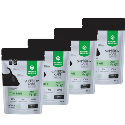 Nature's Protection Superior Care Filetti in Salsa cani adulti pelo scuro Trota 85 gr