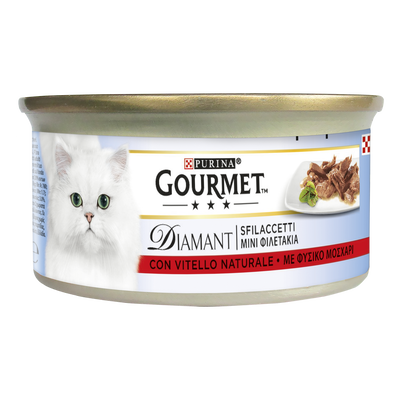 Gourmet Diamant Cat Adult Sfilaccetti con Vitello Naturale 85 gr
