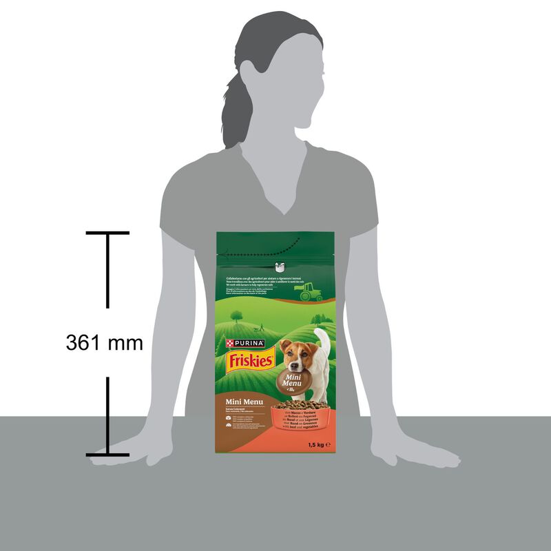 Friskies Dog Adult Mini Menu con Manzo e Verdure 1,5 kg