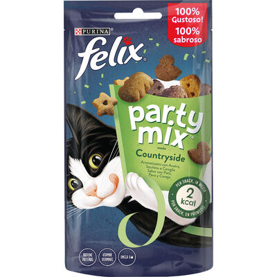 Felix Party Mix Snack Cat Countryside Mix con Anatra Tacchino e Coniglio 60 gr