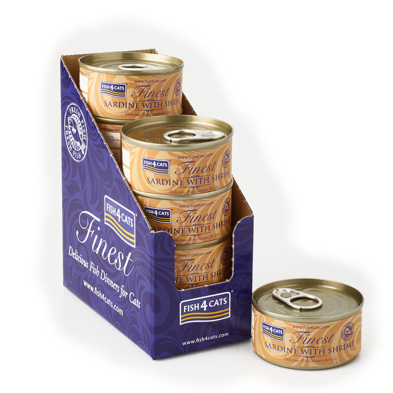Fish4Cats Finest Cibo Umido per gatti Sardine e Gamberetti 70 gr