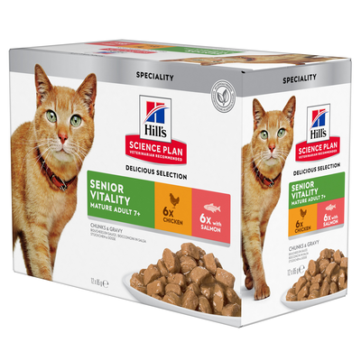 Hill's Science Plan Cat Mature Adult Senior Vitality in Salsa 12x85 gr