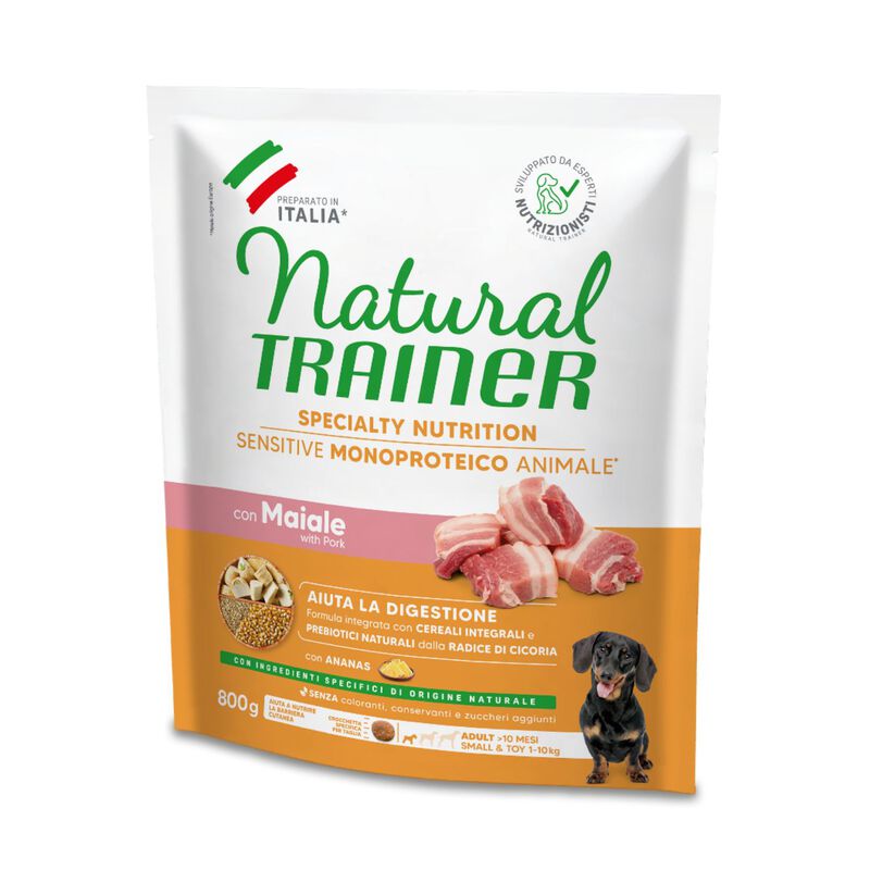 Natural Trainer Sensitive Dog Mini No Gluten Maiale 800 gr