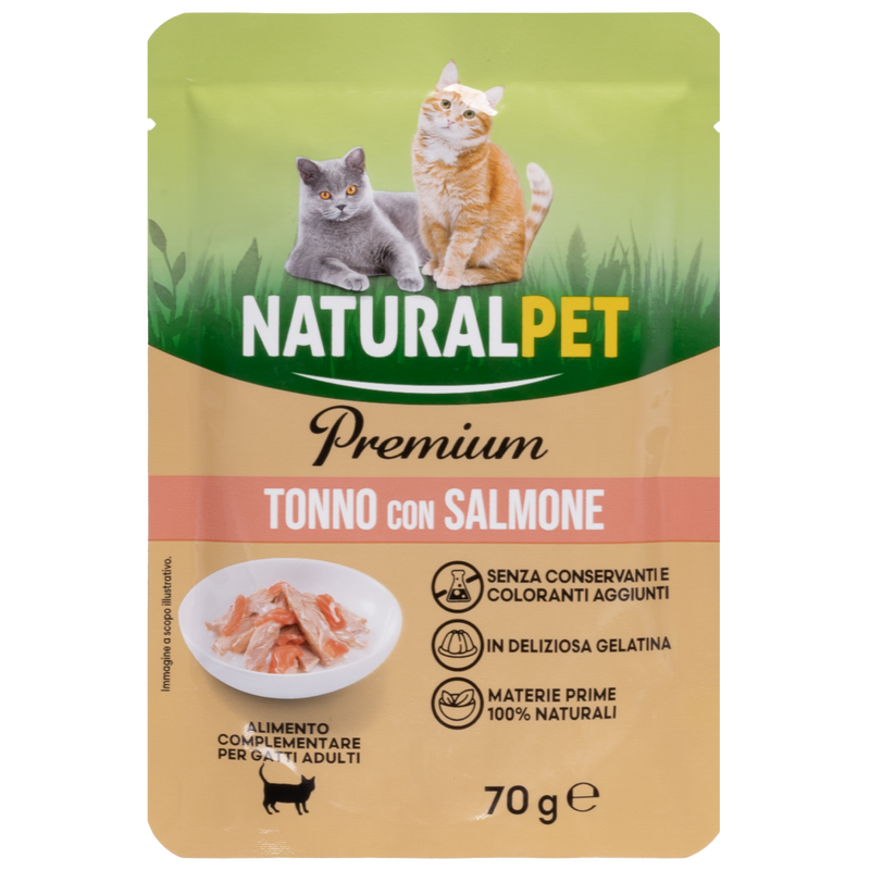 Naturalpet Premium Cat Adult Tonno con salmone 70gr