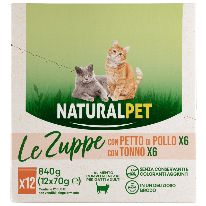 Naturalpet Zuppe con Petto di Pollo e con Tonno x6