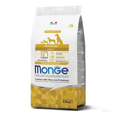 Monge Natural Superpremium Crocchette per cani adulti Pollo con riso e patate 2,5 kg