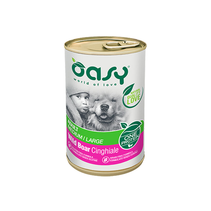 Oasy Dog Adult Medium Large One Protein Cinghiale Lattina 400 gr