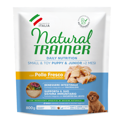Natural Trainer Dog Adult Small & Toy Puppy & Junior con Pollo Fresco 800 gr