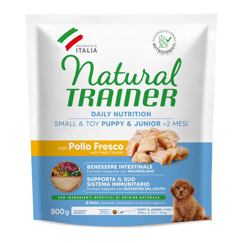 Natural Trainer Dog Adult Small & Toy Puppy & Junior con Pollo Fresco 800 gr