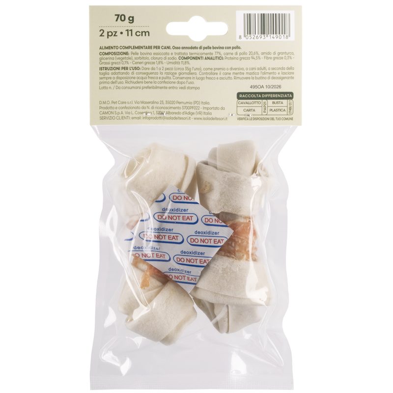 Crancito's Osso annodato di pelle bovina con pollo 2pz 11 cm