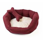 Petup Cuccia Soft con cuscino estraibile Bordeaux e Panna 60 cm