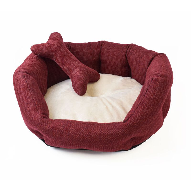Petup Cuccia Soft con cuscino estraibile Bordeaux e Panna 60 cm