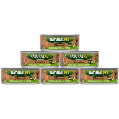 Naturalpet Premium Cat Adult Mousse ricca in trota con zucchine 85gr
