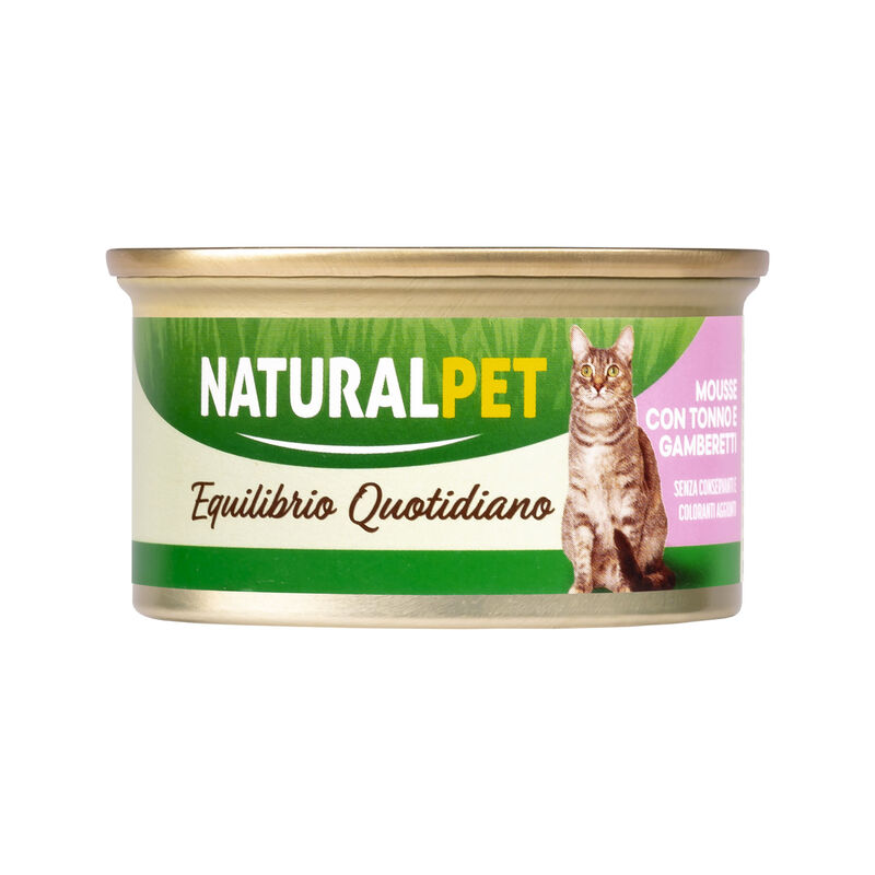 Naturalpet Cat Adult Mousse Tonno e gamberetti 85 gr