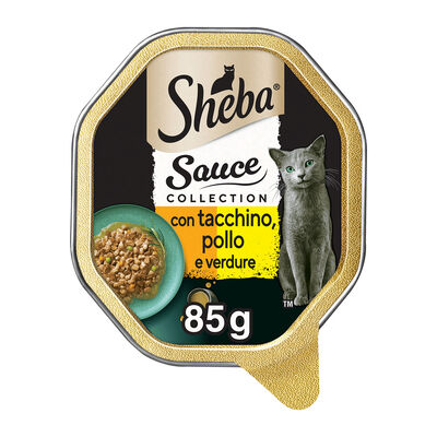 Sheba Cat Sauce Collection con Tacchino Pollo e Verdure 85 gr