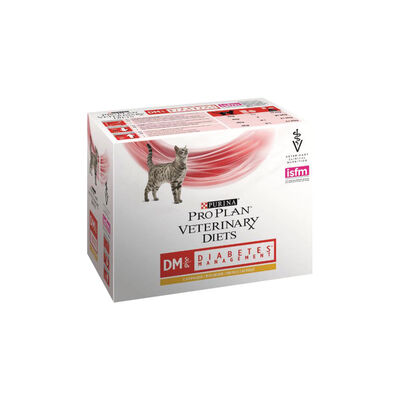 Purina Pro Plan Veterinary Diets Cat DM Diabetes Management St/Ox con Pollo 10x85 gr