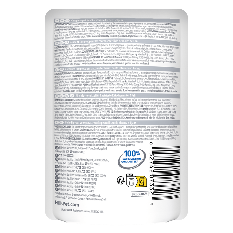 Hill's Science Plan Sterilised Kitten al pollo 85gr