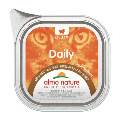 Almo Nature Daily Cat Vitello 100g - Alimento per Gatti Senza Cereali